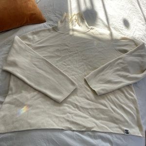 Lucy & Yak Aiden Roll Neck Top in Pearl